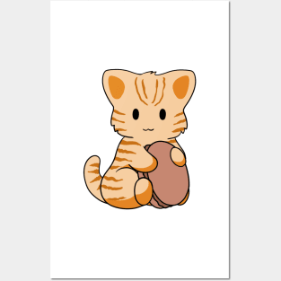 Orange Tabby Cat Macaron Posters and Art